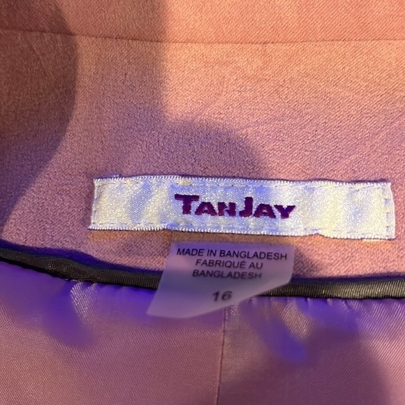 Tan JAY Mauve Blazer Size 16 Zipper Side Pockets - Picture 9 of 11